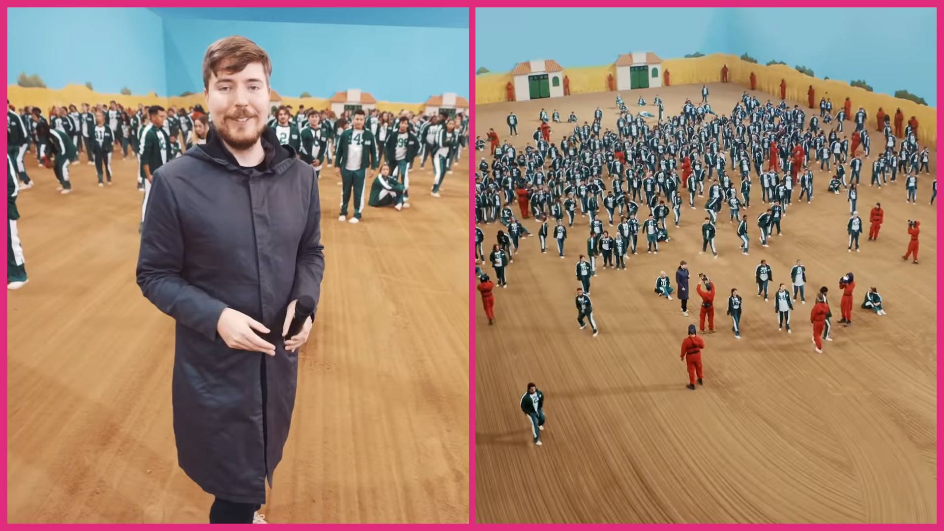 MrBeast Squid Game real life challenge set with contestants