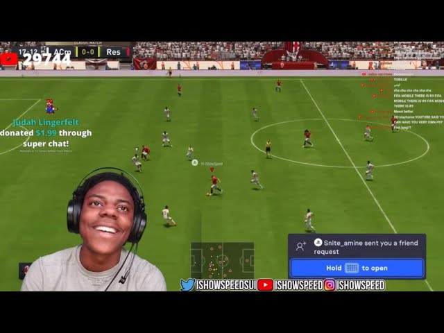 IShowSpeed streaming FIFA live on YouTube with fans in 2021